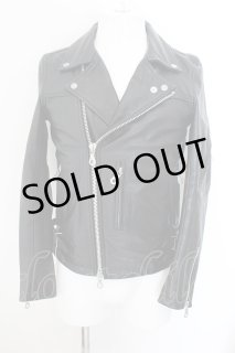 定価¥85800 NOID カウレザーセミアリニンUKダブルライダースJKT NO ID.】Cow Leather Semi Double Riders Jacket / カウ レザー セミ
