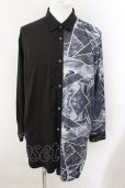 画像1: NO ID. BLACK / ステンドグラスロングシャツ ONE ブラック O-24-11-30-016-NO-sh-YM-ZT192 (1)