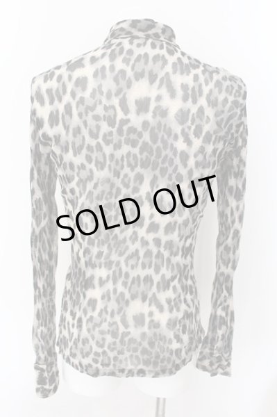 画像2: SHELLAC / シースルースーパーストレッチレオパードシャツ 44 グレー O-24-11-30-018-SH-sh-YM-OS (2)