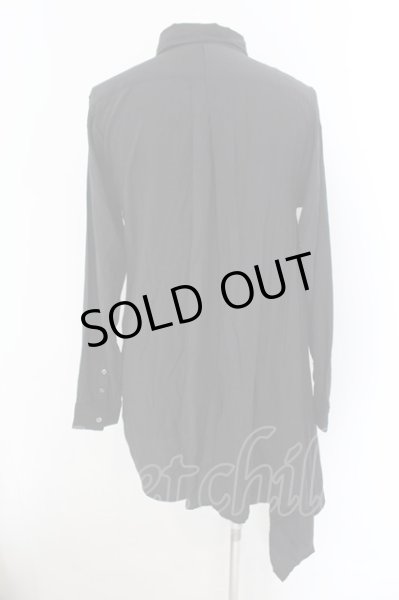 画像2: CIVARIZE / フェイクレイヤードアシメデザインシャツ 46 ブラック O-24-12-07-041-CI-sh-YM-ZT207 (2)