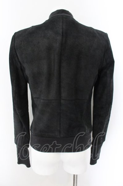 画像2: NO ID. / コーティングカウレザーBLZジャケット 1 ブラック O-24-12-07-044-NO-ou-YM-ZT-ML044 (2)