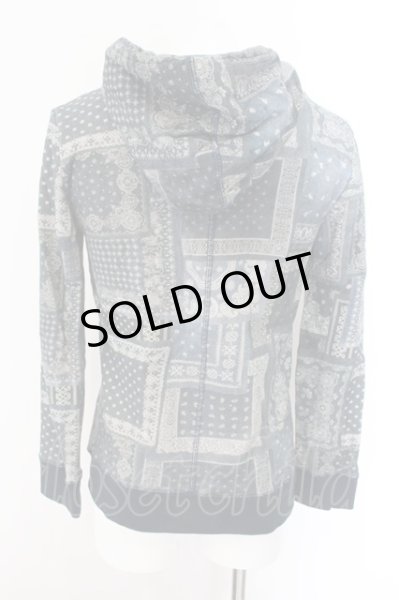 画像2: NO ID. / 汚しバンダナプリントZIPUPパーカー 1 ブルー O-24-12-07-045-NO-to-YM-ZT028 (2)