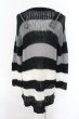 画像2: CIVARIZE / ショルダーZIPローゲージボーダーニットソー F ブラックｘホワイト O-24-12-07-005-CI-to-YM-OS (2)
