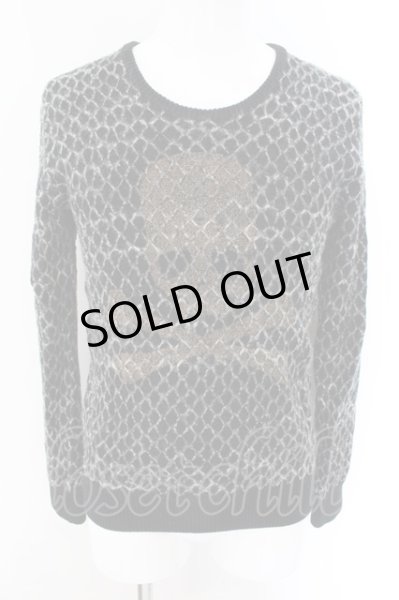 画像1: Roen / ウールメッシュ編みUネックニット 44 ブラック O-24-12-07-047-Ro-to-YM-ZT232 (1)