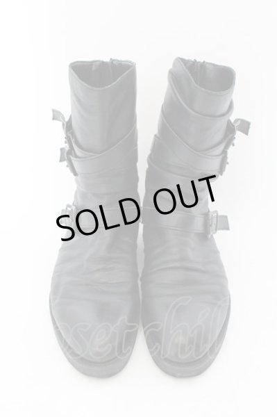 画像2: CIVARIZE / Hell 3連ベルトドレープヒールブーツ 42 ブラック O-24-12-07-093-CI-sho-YM-OS (2)