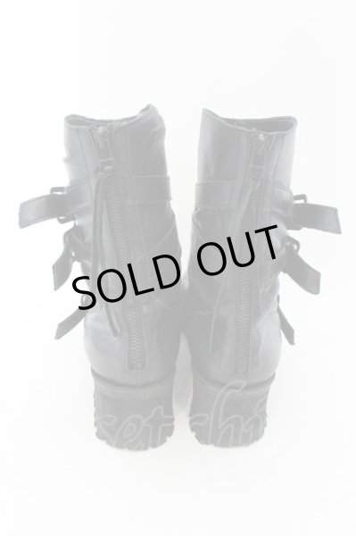 画像4: CIVARIZE / Hell 3連ベルトドレープヒールブーツ 42 ブラック O-24-12-07-093-CI-sho-YM-OS (4)