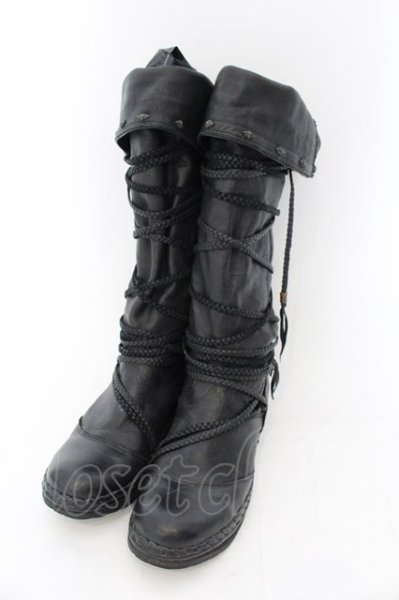 画像1: 14th Addiction / EVOLVED MOCCASIN CUSTOMブーツ 41（約26cm） ブラック O-24-12-07-094-14-sho-YM-ZT-S007 (1)