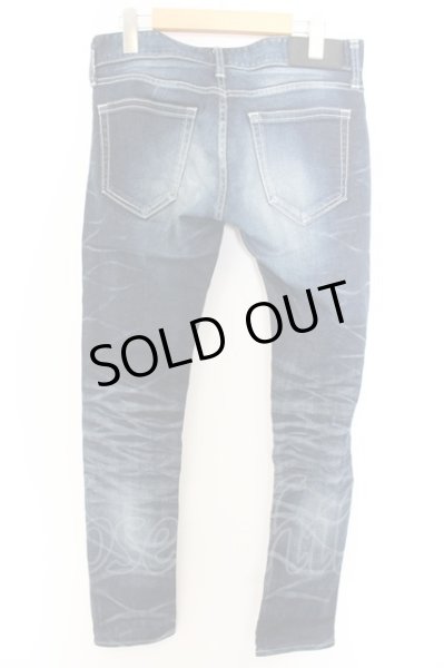 画像2: Black by VANQUISH / ウォッシュドストレッチニードルスキニーデニムパンツ 30 インディゴ O-24-12-13-031-Bl-pa-YM-OS (2)