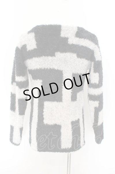 画像2: CIVARIZE / Lead フェザーヤーンダブルジャガード総柄 44 ブラックｘホワイト O-24-12-13-007-CI-to-YM-OS (2)