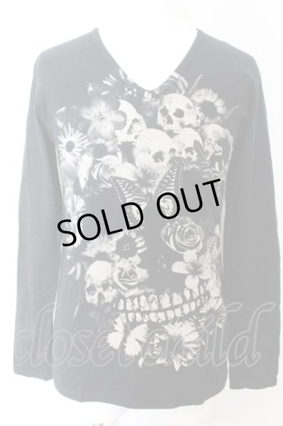 画像1: CIVARIZE / ボタニカルスカルカットソー 46 ブラック O-24-12-13-018-CI-to-YM-OS (1)