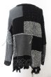 画像3: CIVARIZE / パッチワーク風ビッグプルオーバーニット F ブラックｘグレー O-24-12-13-021-CI-to-YM-OS (3)