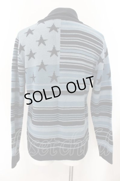 画像2: CavariA / ショールカラーフラッグニットカーディガン 46 ブルー O-24-12-19-004-Ca-to-YM-ZT114 (2)