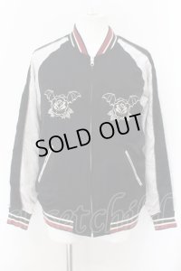Moonage Devilment(清春) / PROPA9ANDAコラボ PSYCHO MARIA リバーシブルスカジャン 46 ブラックｘホワイトｘライトベージュ O-24-12-19-008-Mo-ja-YM-ZT382