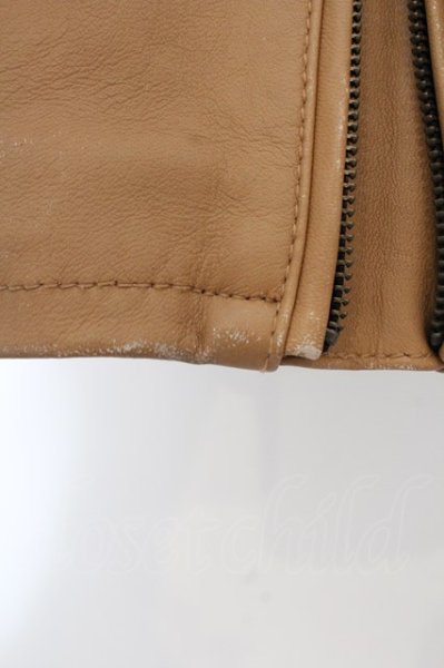 画像3: GOSTAR DE FUGA / Indication ストレッチラムレザースタンドライダースジャケット 44 キャメル O-24-12-19-001-GO-ja-YM-ZT-ML026 (3)