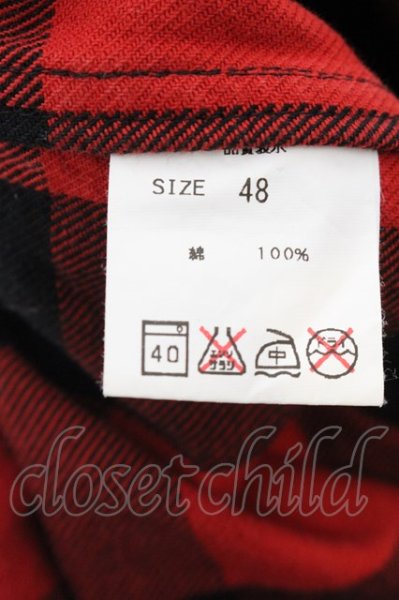 画像3: Moonage Devilment(清春) / ブロックチェックコットンジャケット 48 レッド O-24-12-19-013-Mo-sh-YM-ZT112 (3)