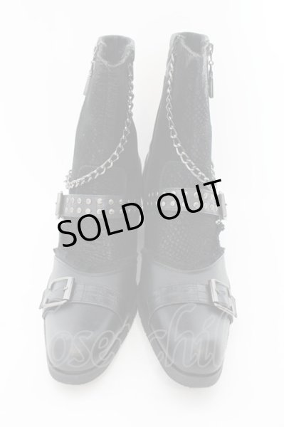 画像2: LOVEHUNTER / チェーン付きサイドジップブーツ 41（25.5cm） ブラック O-24-12-19-017-LO-sho-YM-ZT1223B (2)