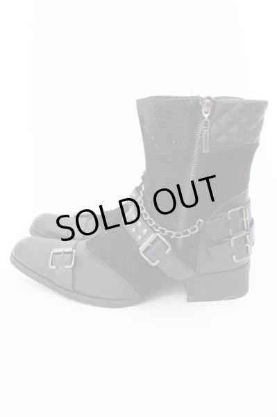 画像3: LOVEHUNTER / チェーン付きサイドジップブーツ 41（25.5cm） ブラック O-24-12-19-017-LO-sho-YM-ZT1223B (3)