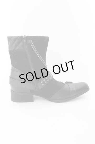 画像5: LOVEHUNTER / チェーン付きサイドジップブーツ 41（25.5cm） ブラック O-24-12-19-017-LO-sho-YM-ZT1223B (5)