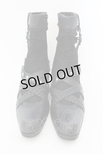 画像2: LOVEHUNTER / クロコスタッズベルトサイドジップアップブーツ 41（25.5） ブラック O-24-12-19-018-LO-sho-YM-OS (2)