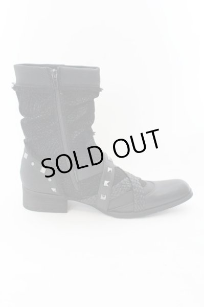 画像5: LOVEHUNTER / クロコスタッズベルトサイドジップアップブーツ 41（25.5） ブラック O-24-12-19-018-LO-sho-YM-OS (5)