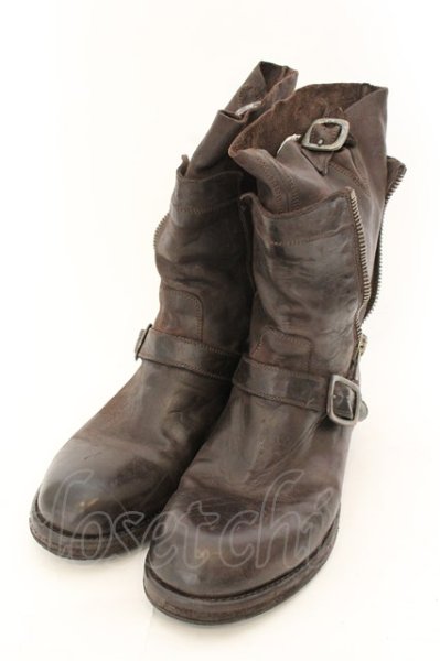 画像1: Moonage Devilment(清春) / MORITZ GREZZO レイヤードブーツ 40（約26cm） ダークブラウン O-24-12-19-020-Mo-sho-YM-ZT-S007 (1)