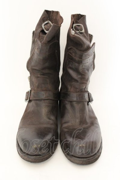 画像2: Moonage Devilment(清春) / MORITZ GREZZO レイヤードブーツ 40（約26cm） ダークブラウン O-24-12-19-020-Mo-sho-YM-ZT-S007 (2)