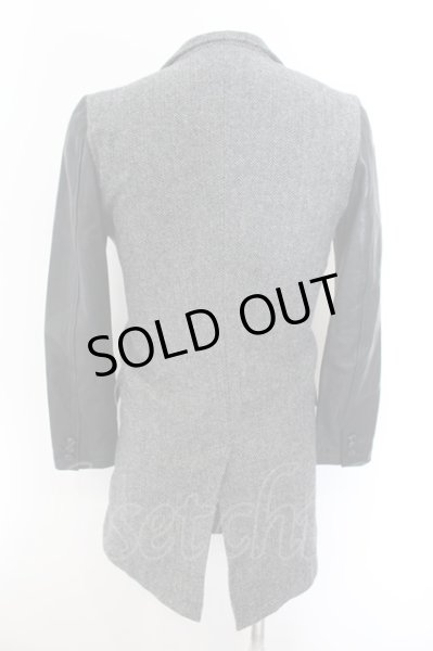 画像4: FUGA / AttackingThird レザー切り替えチェスターコート 44 グレーｘブラック O-24-12-20-003-FU-ou-YM-ZT-ML026 (4)