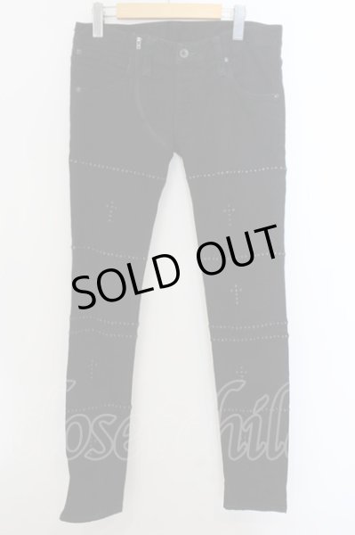 画像1: IFSIXWASNINE / BTF/SLF-10 スタッドクロスデニムパンツ 27（レディース） ブラック O-24-12-20-038-IF-pa-YM-ZT337 (1)