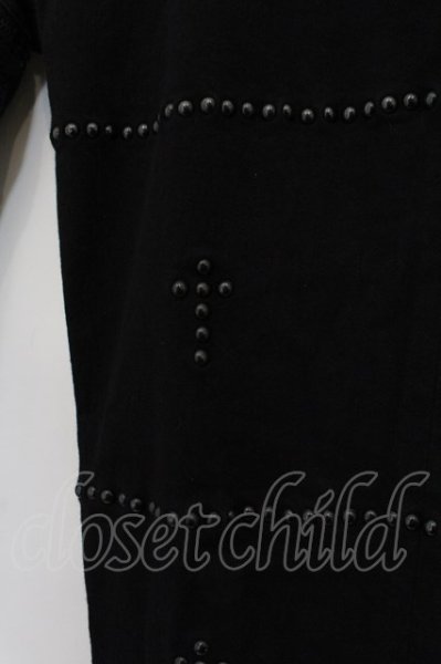 画像2: IFSIXWASNINE / BTF/SLF-10 スタッドクロスデニムパンツ 27（レディース） ブラック O-24-12-20-038-IF-pa-YM-ZT337 (2)