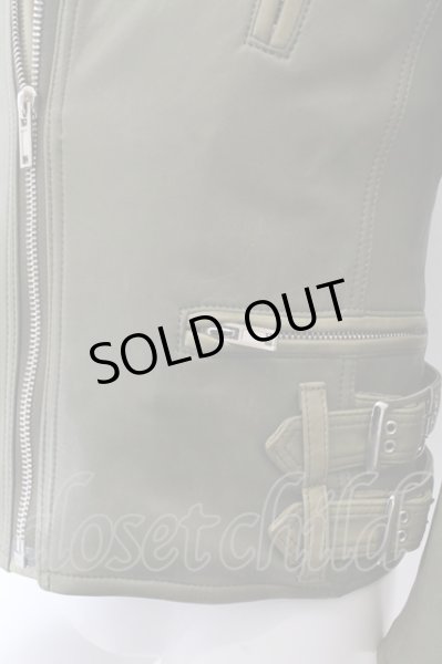 画像2: Moonage Devilment（清春） / ラムレザーダブルライダースジャケット 44 グリーン O-24-12-20-005-MO-ja-YM-ZT-ML027 (2)