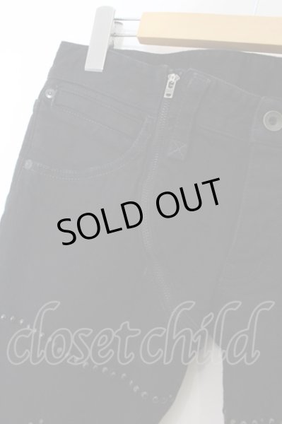 画像3: IFSIXWASNINE / BTF/SLF-10 スタッドクロスデニムパンツ 27（レディース） ブラック O-24-12-20-038-IF-pa-YM-ZT337 (3)