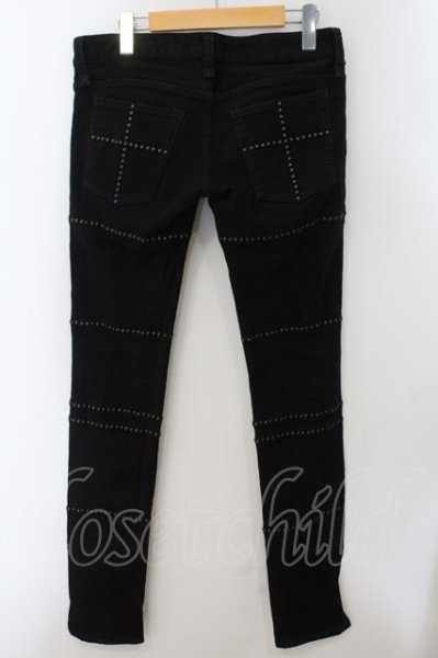 画像4: IFSIXWASNINE / BTF/SLF-10 スタッドクロスデニムパンツ 27（レディース） ブラック O-24-12-20-038-IF-pa-YM-ZT337 (4)