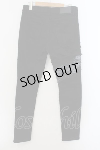 画像3: CavariA / パッチデザインストレッチスキニーパンツ 44 ブラックxブラック O-24-12-20-041-Ca-pa-YM-ZT111 (3)