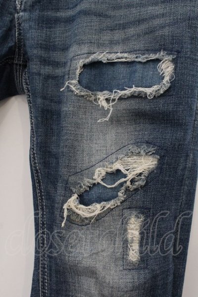 画像2: BUFFALO BOBS / FAIRMOUNT-BURSTダメージ加工スーパースキニーデニムパンツ 2 インディゴ O-24-12-20-043-BU-pa-YM-ZT111