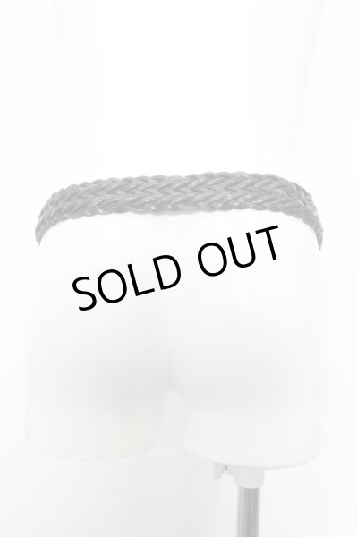 画像2: FUGA / チェーン編み込みラウンドバックルベルト 44 ブラックｘガンメタル O-24-12-20-050-FU-za-YM-OS (2)