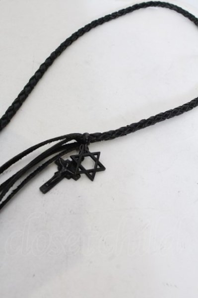 画像2: Moonage Devilment（清春） / レザーホルターロザリオ  ブラック O-24-12-20-056-MO-ac-YM-ZT-MK001 (2)