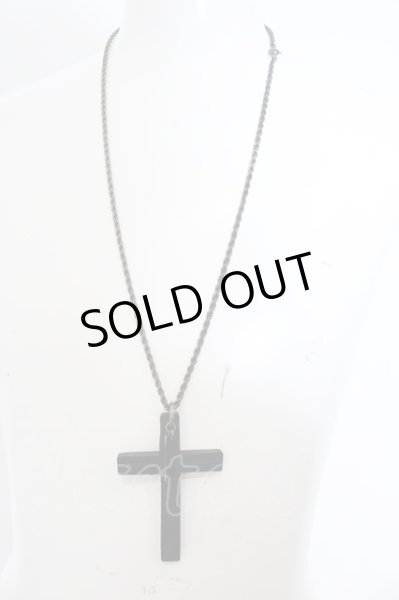 画像2: Moonage Devilment（清春） / レザークロスネックレス  ブラックｘブラック O-24-12-20-057-MO-ac-YM-OS (2)