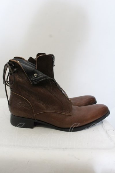 画像4: TORNADO MART / バックレースアップブーツ S ブラウン O-24-12-20-065-TO-sho-YM-ZT-S001 (4)
