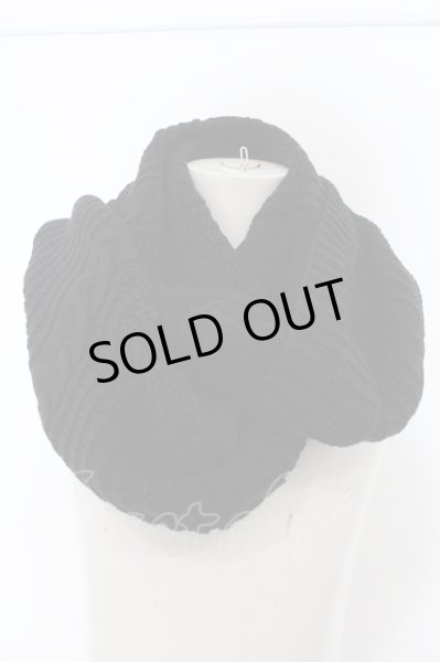 画像1: Moonage Devilment（清春） / ケーブル編みニットスヌード F ブラック O-24-12-20-066-MO-za-YM-ZT155 (1)