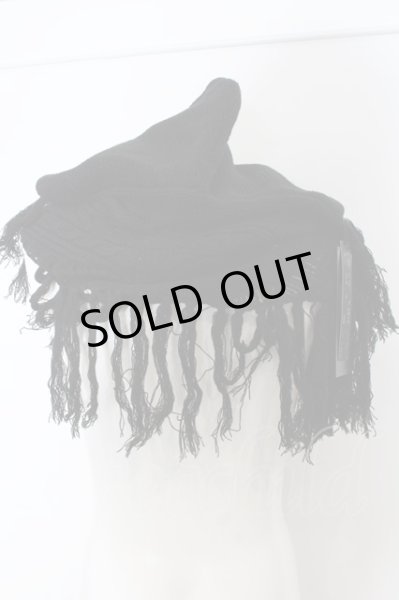 画像2: Moonage Devilment（清春） / フリンジフードネックウォーマー F ブラック O-24-12-20-069-MO-za-YM-OS (2)