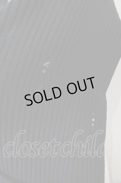 画像2: Moonage Devilment（清春） / ダメージニットフードマフラー F ブラック O-24-12-20-070-MO-za-YM-OS (2)