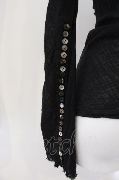 画像4: IFSIXWASNINE / NOMAD 多連フックガーゼカーディガン 0（レディース） ブラック O-24-12-20-009-IF-ja-YM-ZT192 (4)