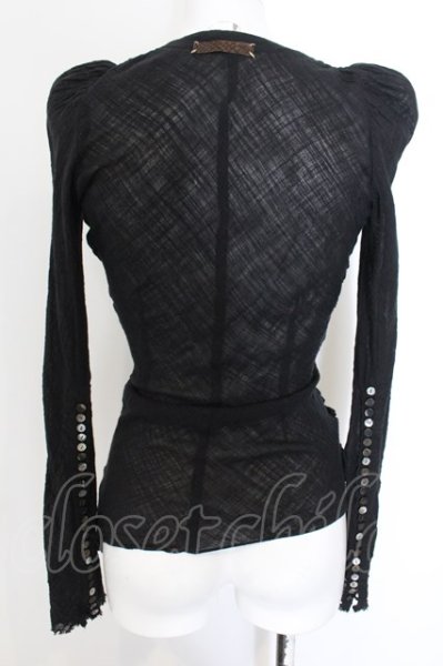 画像6: IFSIXWASNINE / NOMAD 多連フックガーゼカーディガン 0（レディース） ブラック O-24-12-20-009-IF-ja-YM-ZT192 (6)