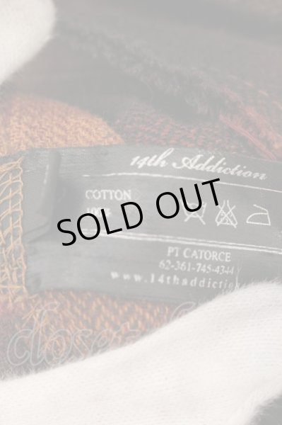 画像3: 14th Addiction / デストロイチェックシャツガウンカーディガン 1 レッド O-24-12-26-032-14-to-YM-ZT389 (3)