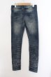 画像2: JURY BLACK / 立体加工スプレーヒゲスキニーストレッチデニムパンツ M インディゴ O-24-12-26-065-JU-pa-YM-ZT118 (2)