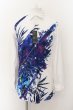 画像1: CIVARIZE / フラワーパターンロングシャツ 46 ホワイトｘブルー O-24-12-26-092-CI-sh-YM-ZT106 (1)