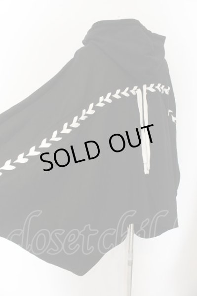 画像4: CIVARIZE / レースアップ変形ポンチョパーカー F ブラック O-24-12-26-100-CI-to-YM-ZT106 (4)