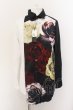 画像1: CIVARIZE / フラワープリント切り替えバイカラーシャツ 46 ブラックｘホワイト O-24-12-26-105-CI-sh-YM-ZT106 (1)