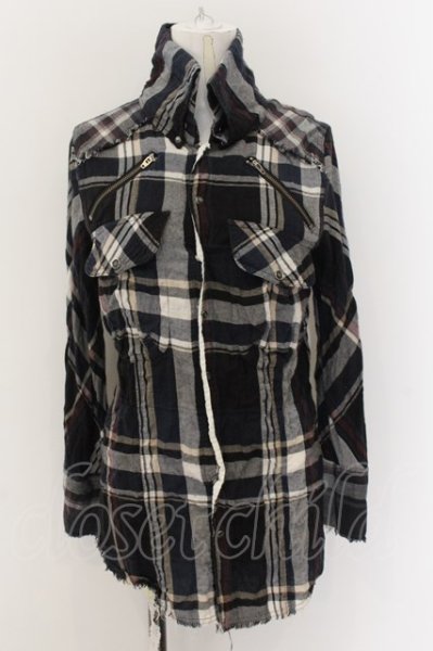 画像1: LGB / SHIRT-G/MINI ショート丈シャツ 0(レディース) ネイビー O-24-12-26-113-LG-sh-YM-ZT108 (1)