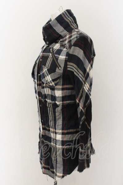 画像2: LGB / SHIRT-G/MINI ショート丈シャツ 0(レディース) ネイビー O-24-12-26-113-LG-sh-YM-ZT108 (2)